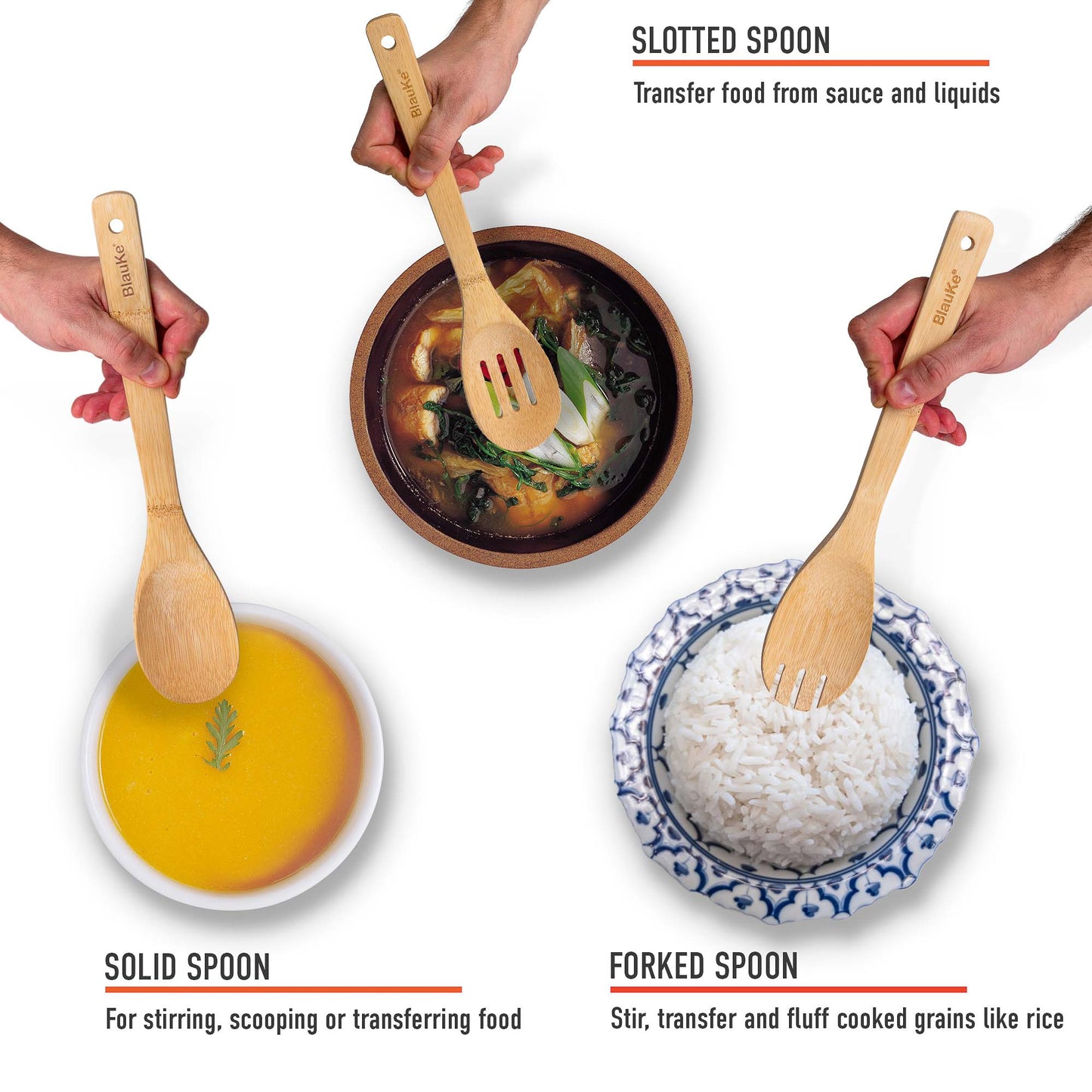 Bamboo Kitchen Utensils Set - Wooden Cooking Utensils 8-Pack