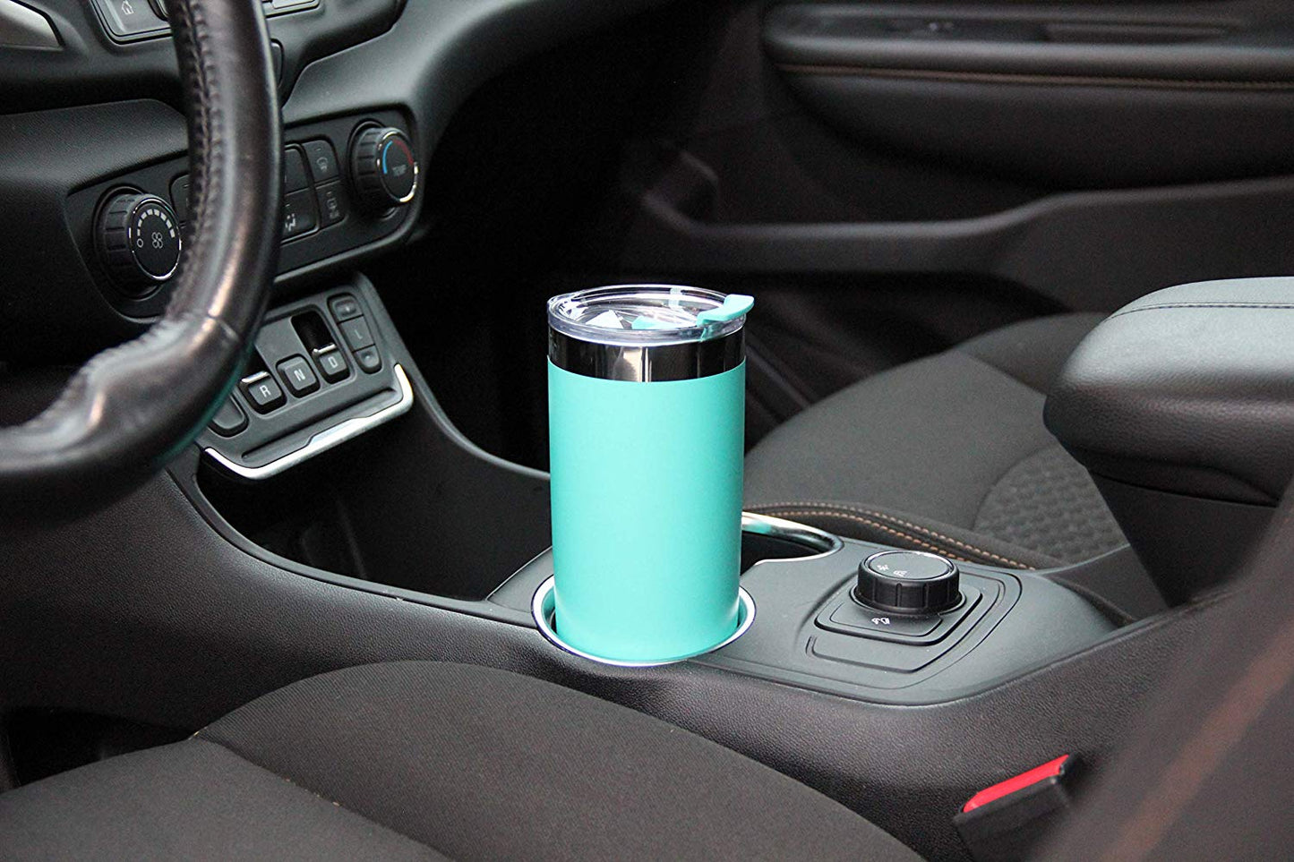 DRINCO® 20oz Insulated Tumbler w/Spill Proof Lid, 2 Straws(Teal)