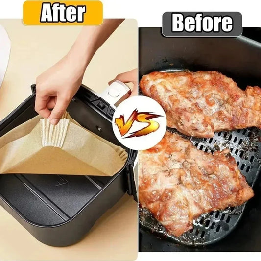 50/100pcs Air Fryer Grease Absorbent For Household Baking Pans With