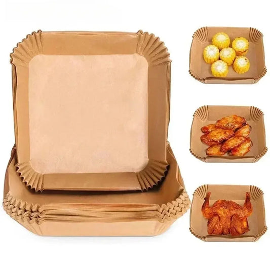 50/100pcs Air Fryer Grease Absorbent For Household Baking Pans With